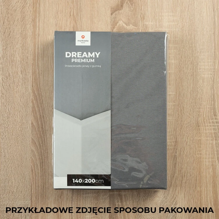 DREAMY PREMIUM Prześcieradło jersey z gumką, szerokość 140 x wysokość 200cm, kolor 016 szarozielony 100033/JEG/016/140200/1