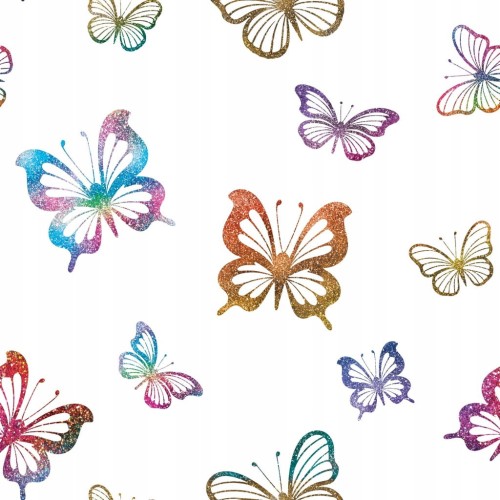 Kolorowa tkanina na zasłony motylki 165metraż do pokoju dziecka dziewczynki