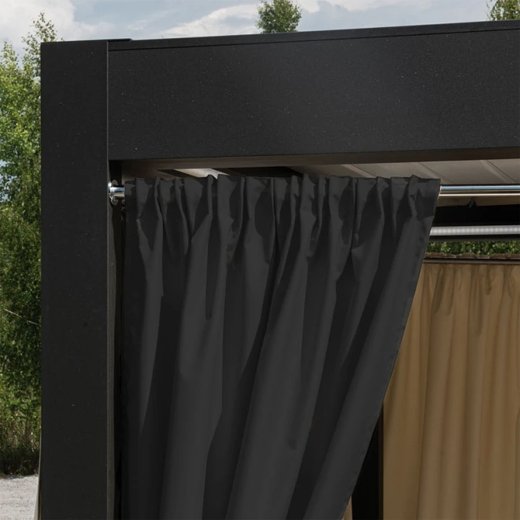 GARDENIA Zasłona gotowa na taśmie, szerokość 140cm x wysokość 240cm, kolor 039 czarny TD0025/ZGT/039/140240/1