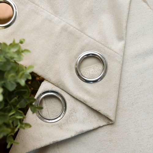 ELEONORA Zasłona gotowa na przelotkach, szerokość 140cm x wysokość 250cm, kolor 226 kremowy ze złotym nadrukiem na VELVI TD0032/ZGP/226/140250/1