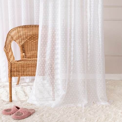 Firana gotowa na taśmie, szerokość 300c x wysokość 250cm, kolor 001 biały 424091/FGT/001/300250/1