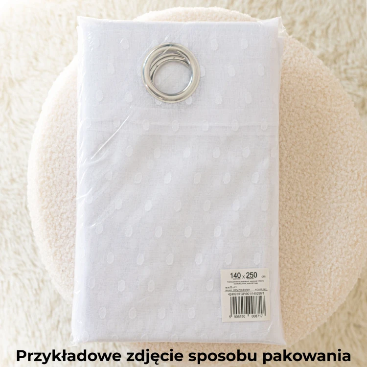 Firana gotowa na taśmie, szerokość 300cm x wysokość 250cm, kolor 001 biały 424088/FGT/001/300250/1