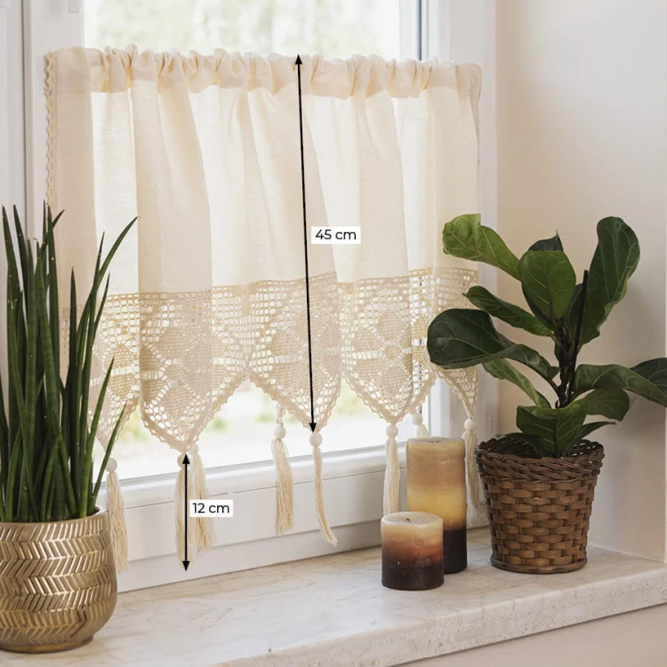 RACHELA Zazdrostka gotowa z ażurem, szerokość 150 x wysokość 45cm, kolor 001 biały 912432/ZAZ/001/150045/1