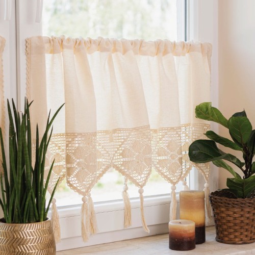 RACHELA Zazdrostka gotowa z ażurem, szerokość 150 x wysokość 90cm, kolor 012 kremowy 912432/ZAZ/012/150090/1