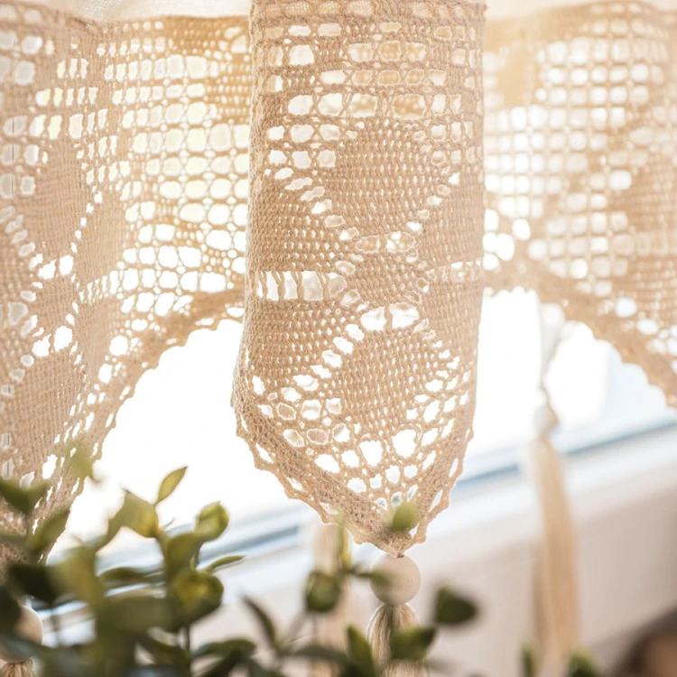 RACHELA Zazdrostka gotowa z ażurem, szerokość 200 x wysokość 45cm, kolor 012 kremowy 912432/ZAZ/012/200045/1