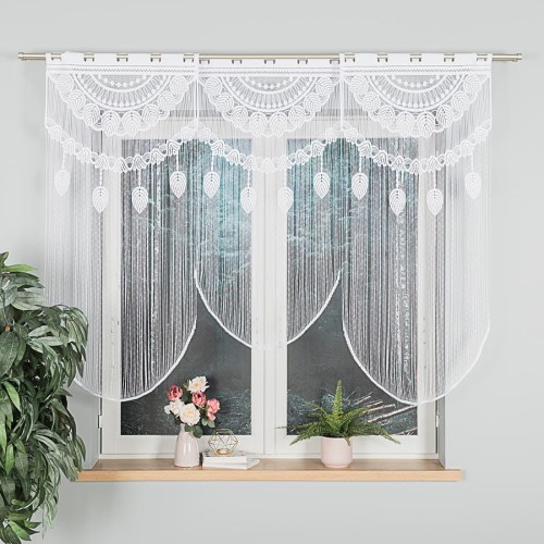 RANI makrama żakardowa gotowa, szerokość 60, wysokość 120cm, kolor biały 001 001474/PBL/001/060120/1