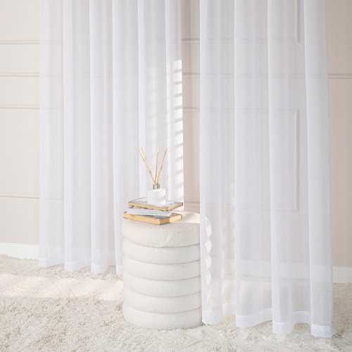 ETAMINA Firana gotowa na srebrnych przelotkach, szerokość 140 x wysokość 230cm, kolor 001 biały ETAMIN/FGP/001/140230/1