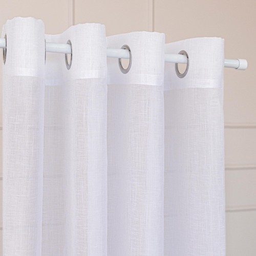 NALA Firana gotowa na przelotkach, szerokość 140cm x wysokość 260cm, kolor 001 biała 002022/ZGP/001/140260/1