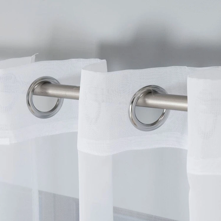 WOAL Firana gotowa na srebrnych przelotkach, szerokość 140 x wysokość 250cm, kolor 001 biały FG0002/FGP/001/140250/1