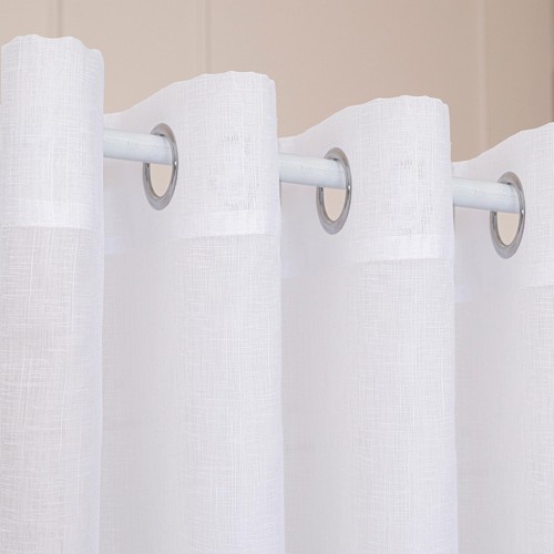 NALA Firana gotowa na przelotkach, szerokość 200cm x wysokość 250cm, kolor 001 biała 002022/ZGP/001/200250/1