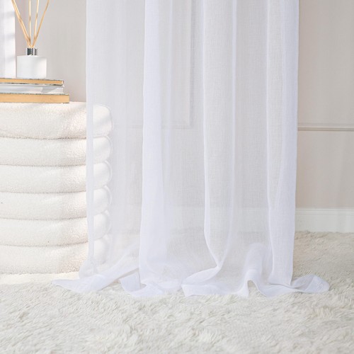 ETAMINA Firana gotowa na srebrnych przelotkach, szerokość 200 x wysokość 250cm, kolor 001 biały ETAMIN/FGP/001/200250/1