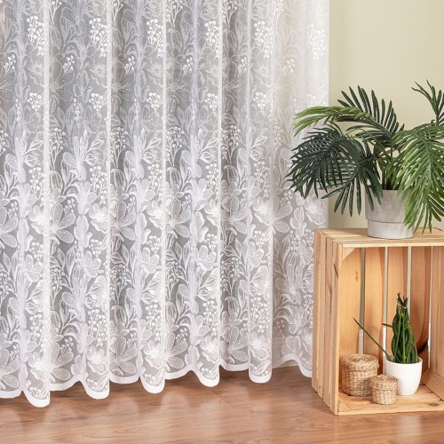Firanka żakardowa, wysokość 250cm, kolor biały