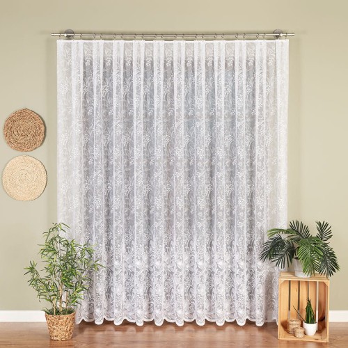 Firanka żakardowa, wysokość 250cm, kolor biały