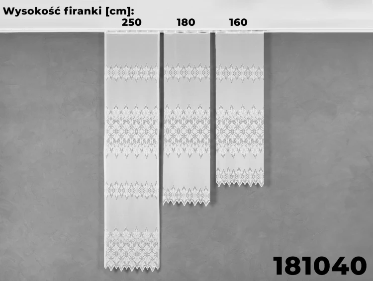 Firanka żakardowa, wysokość 160cm, kolor biały