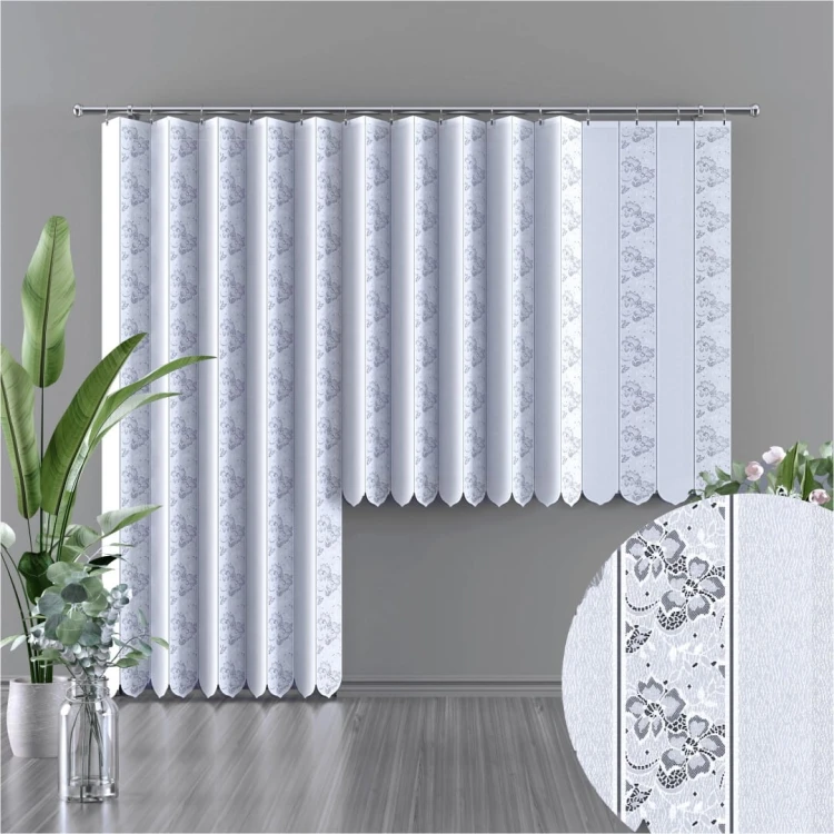 Firanka żakardowa wertykalna, wysokość 160cm, kolor biały