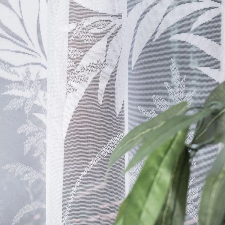 Firanka żakardowa ze wzorem po całości, wysokość 180cm, kolor  biały