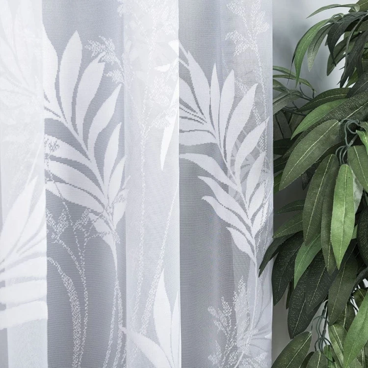 Firanka żakardowa ze wzorem po całości, wysokość 180cm, kolor  biały