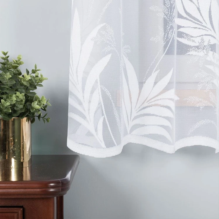 Firanka żakardowa ze wzorem po całości, wysokość 180cm, kolor  biały