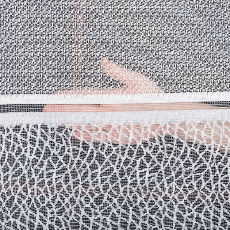 Firanka żakardowa ze wzorem pasowym, wysokość 250cm, kolor  szary