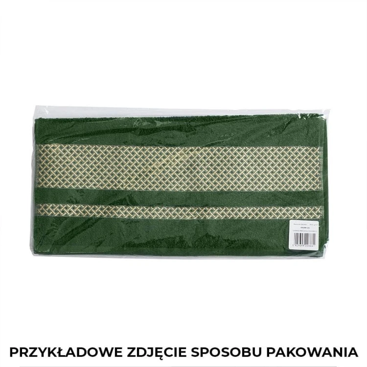 LIONEL Ręcznik, 70x140cm, czarny ze srebrną bordiurą