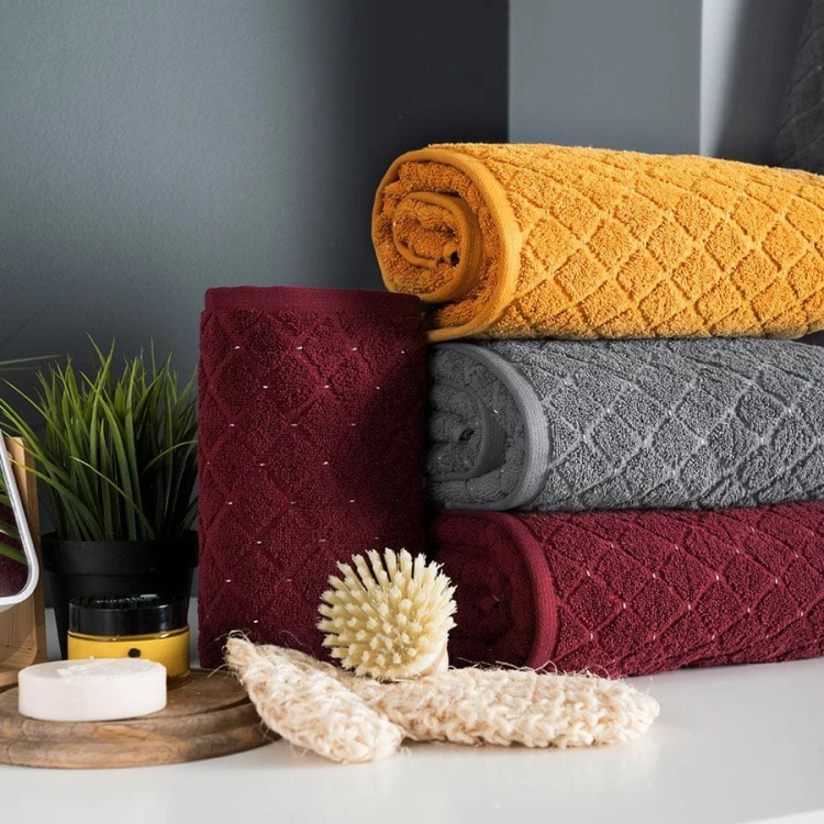 OLIWIER Ręcznik, 50x90cm,  ciemno czerwony