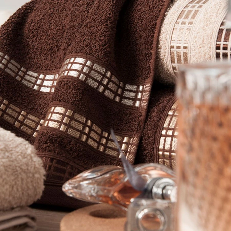 LUXURY Ręcznik, 50x90cm, brązowy