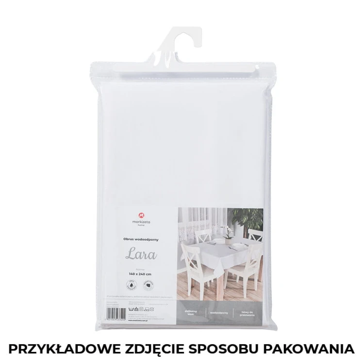 LARA Obrus wodoodporny, fi 160cm, biały