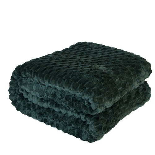 MIKOS koc dekoracyjny, rozmiar 160x200cm, ciemny zielony