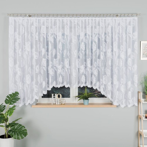 SONIA Firanka żakardowa gotowa, szerokość 550 x wysokość 160cm, biały