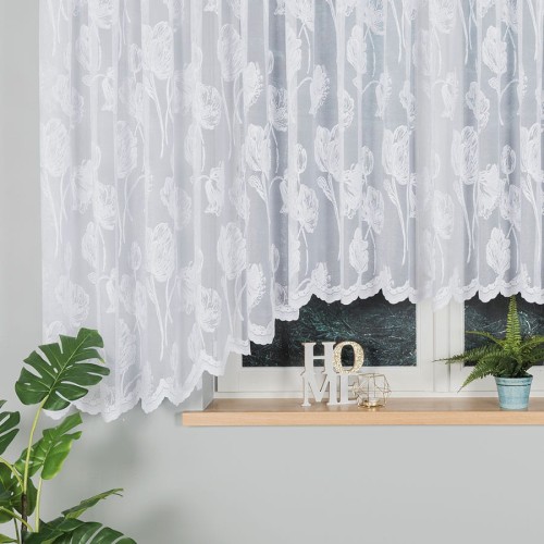 SONIA Firanka żakardowa gotowa, szerokość 550 x wysokość 160cm, biały
