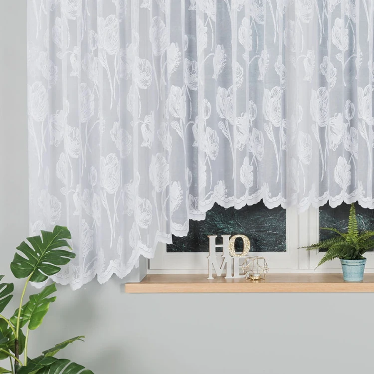 SONIA Firanka żakardowa gotowa, szerokość 550 x wysokość 160cm, biały
