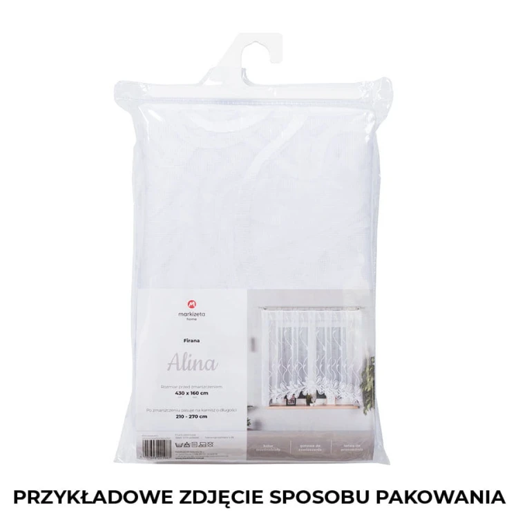 SONIA Firanka żakardowa gotowa, szerokość 550 x wysokość 160cm, biały