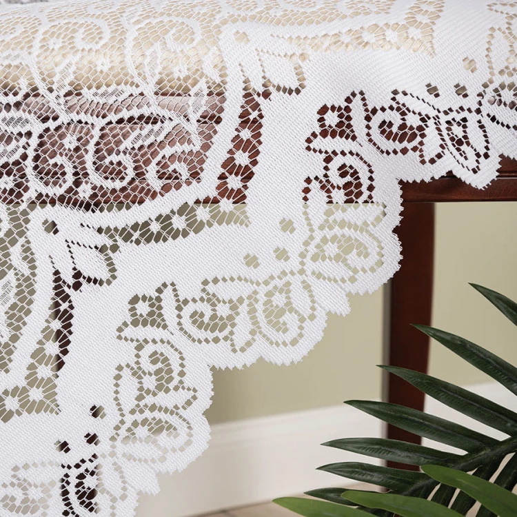 Firanka żakardowa ze wzorem po całości, wysokość 220cm, kolor 001 biały 004542/000/001/000220/1