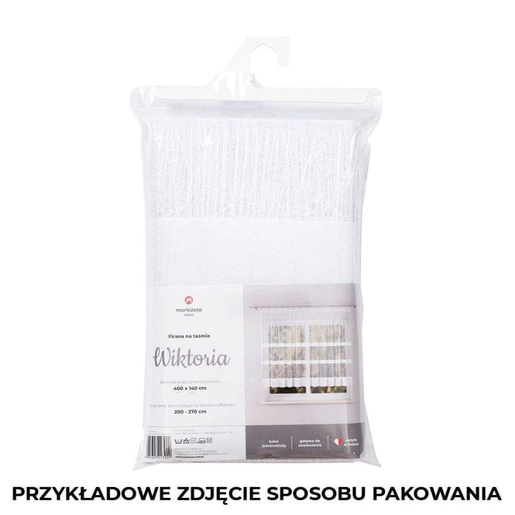 WIKTORIA Firanka żakardowa gotowa, szerokość 310 x wysokość 160cm, biały