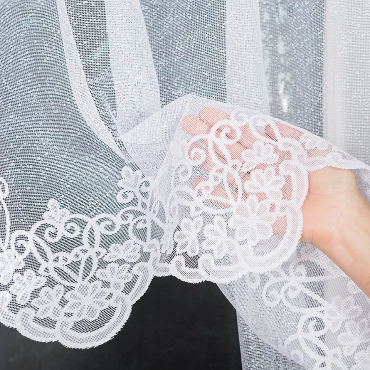 ŻANETA Firanka żakardowa gotowa, szerokość 450 x wysokość 155cm, biały