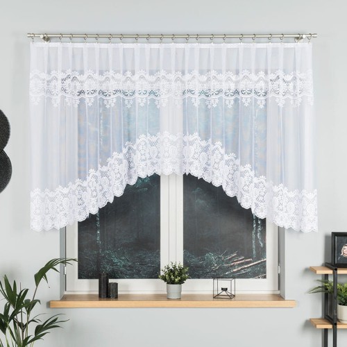 DARIA Firanka żakardowa gotowa, szerokość 300 x wysokość 120cm, biały