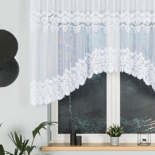 DARIA Firanka żakardowa gotowa, szerokość 300 x wysokość 120cm, biały