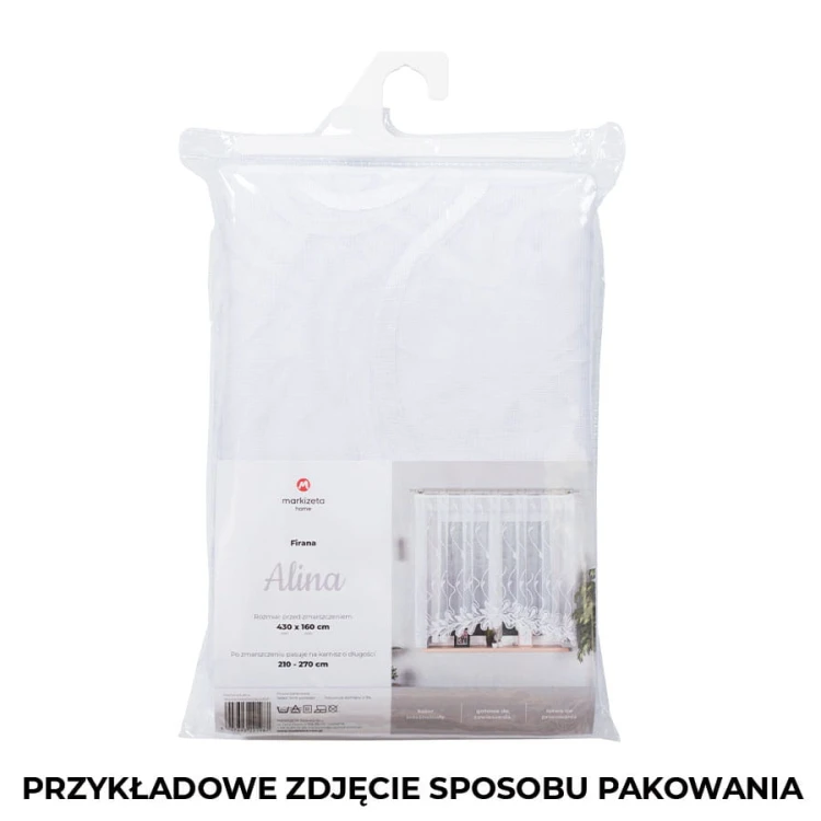 DARIA Firanka żakardowa gotowa, szerokość 300 x wysokość 120cm, biały