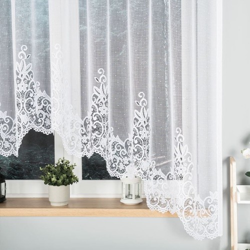 BERENIKA Firanka żakardowa gotowa, szerokość 300 x wysokość 170cm, biały