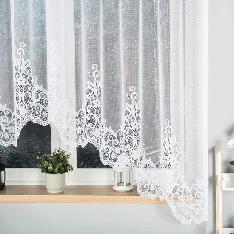 BERENIKA Firanka żakardowa gotowa, szerokość 300 x wysokość 170cm, biały