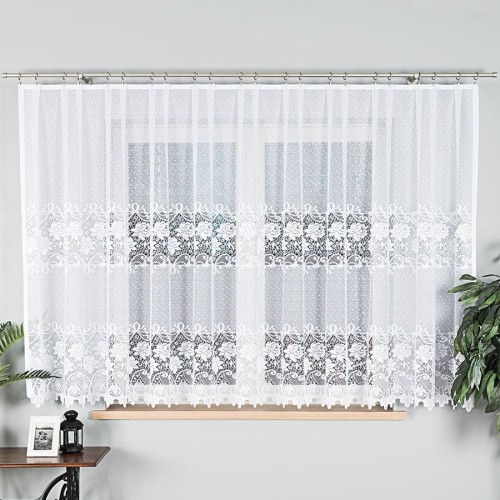 DEMETRIA Firanka żakardowa gotowa na prosto, szerokość 400 x wysokość 160cm, biały