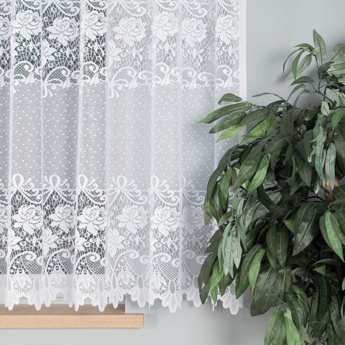 DEMETRIA Firanka żakardowa gotowa na prosto, szerokość 400 x wysokość 160cm, biały