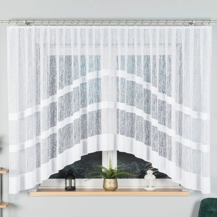 WIKTORIA Firanka żakardowa gotowa, szerokość 410 x wysokość 160cm, biały