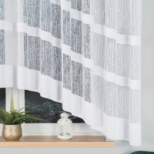 WIKTORIA Firanka żakardowa gotowa, szerokość 410 x wysokość 160cm, biały