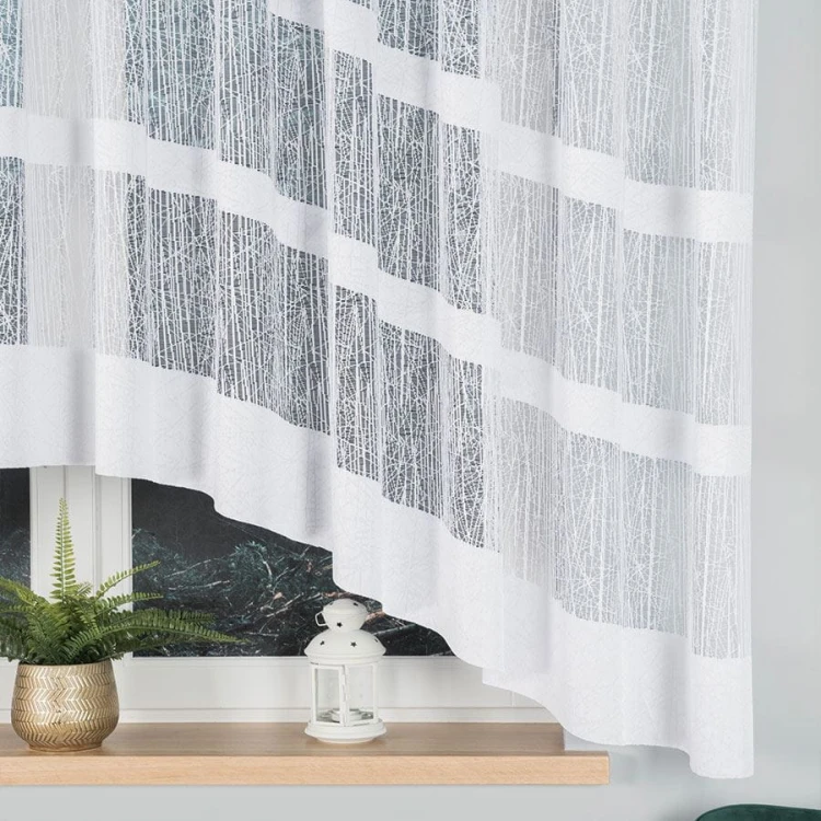 WIKTORIA Firanka żakardowa gotowa, szerokość 410 x wysokość 160cm, biały