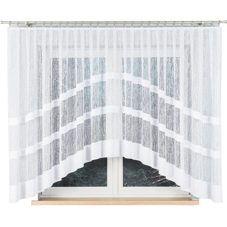 WIKTORIA Firanka żakardowa gotowa, szerokość 410 x wysokość 160cm, biały