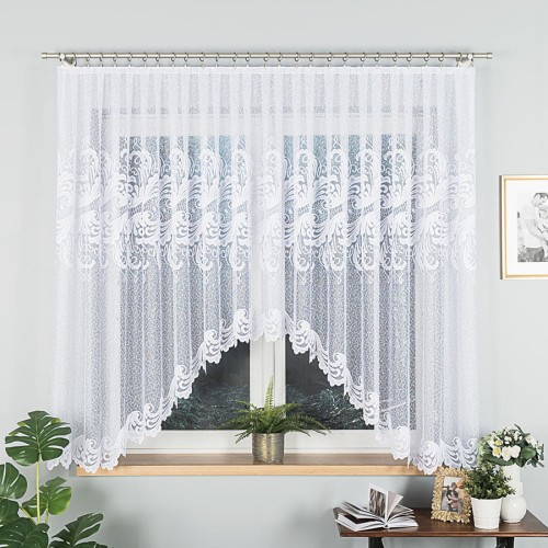 IWONA Firanka żakardowa gotowa, szerokość 400 x wysokość 160cm,biały