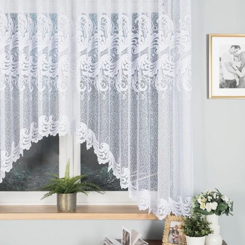 IWONA Firanka żakardowa gotowa, szerokość 400 x wysokość 160cm,biały