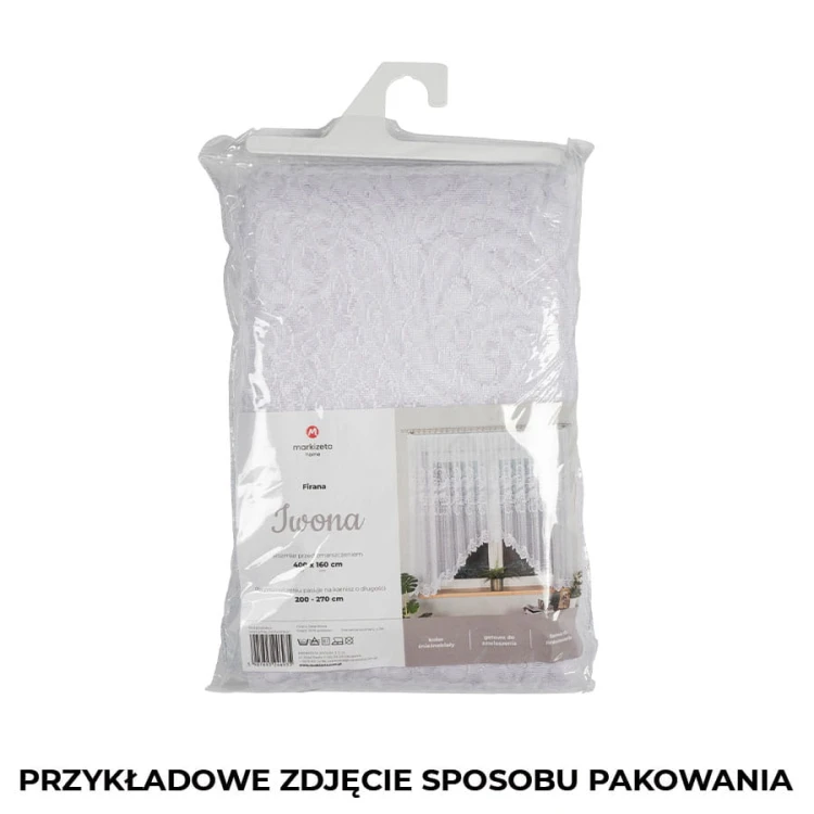 IWONA Firanka żakardowa gotowa, szerokość 400 x wysokość 160cm,biały
