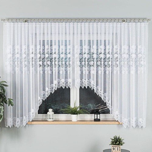 ELŻBIETA Firanka żakardowa gotowa, szerokość 600 x wysokość 160cm, biały